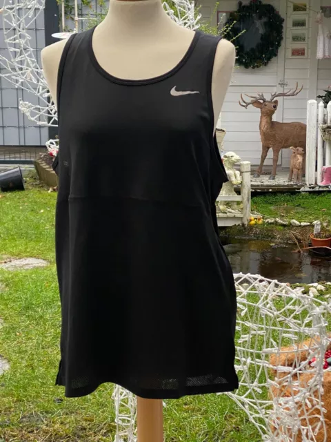 Nike Dri-Fit Tank Top/Laufshirt Damen/Woman Fitness/Tennis Shirt, Schwarz;GR L