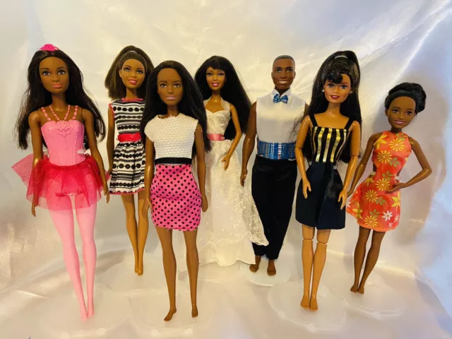 AFRICAN AMERICAN BARBIE Doll lot of 7 Ken dressed mattel $79.99 - PicClick