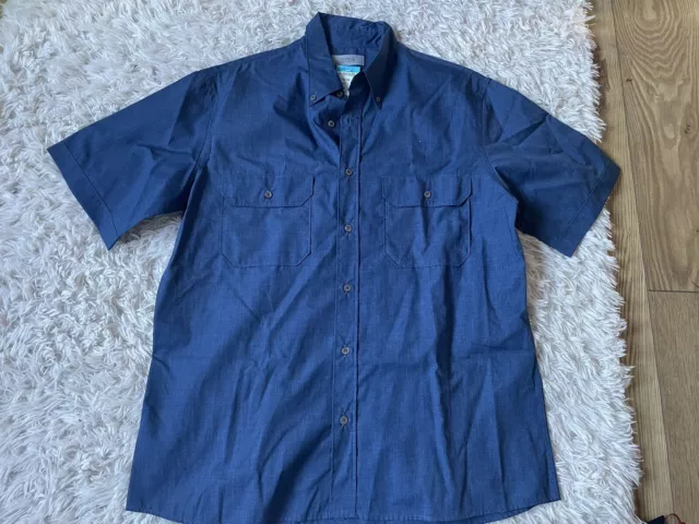 Marks & Spencer Men’s Dark Blue Short Sleeve Shirt Size Medium Brand New