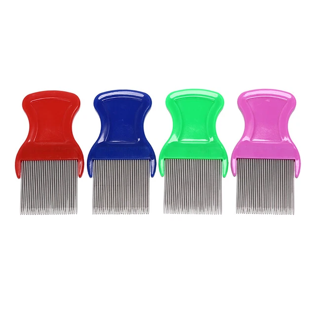 stainless steel combs for head lice dectection kids pet flea cootie comb;;b u
