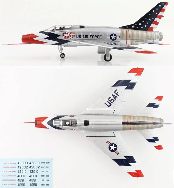 Hobby Master 1/72 F-100D Super Sabre USAF Skyblazers 1960 w/Decal Sheet HA2124