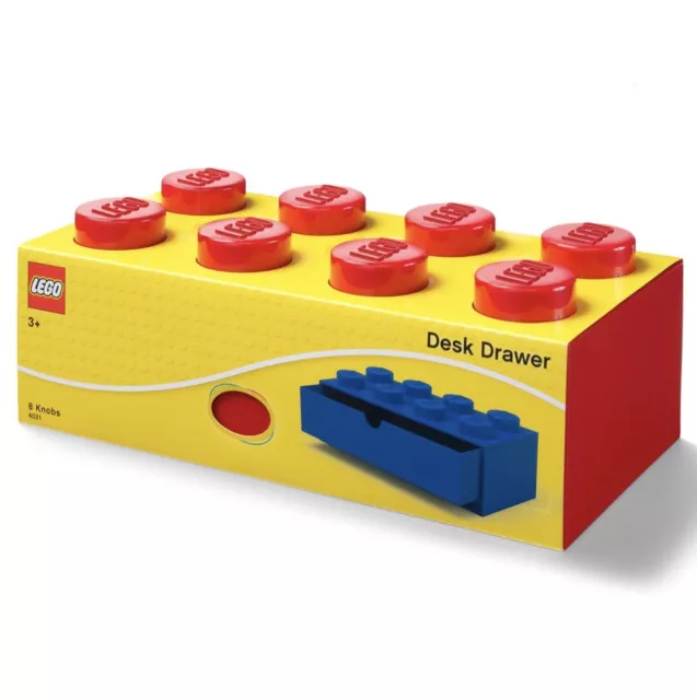 LEGO Brick Storage Desk Drawer Stackable Block 8 Stud RED 2