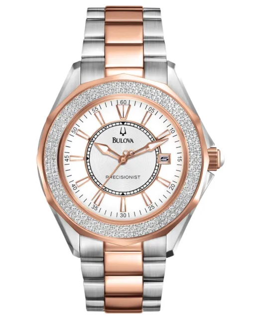 Bulova Precisionist Women's Quartz Diamond Accent 36mm Watch 36mm 98R163