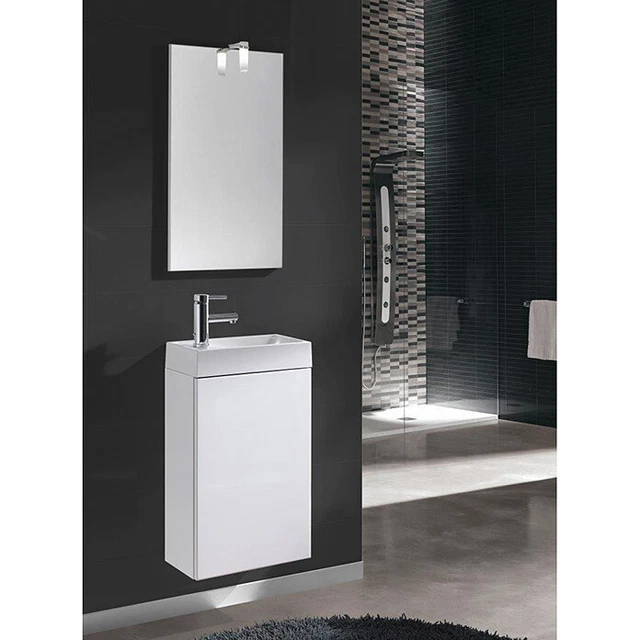 GÄSTE WC BADMÖBEL-SET Young Led Unterschrank Spiegel Bad Möbel ...