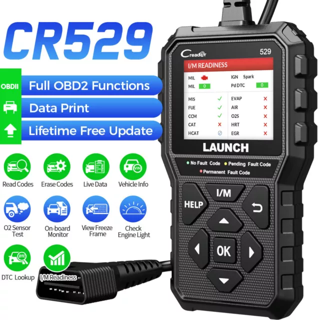 LAUNCH CR529 Dispositivo diagnostico OBD2 automobilistico professionale Scanner