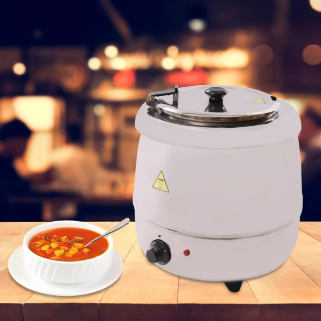 10L Silver Commercial Soup Kettle Warmer Stainless Steel For Buffet Restaurant