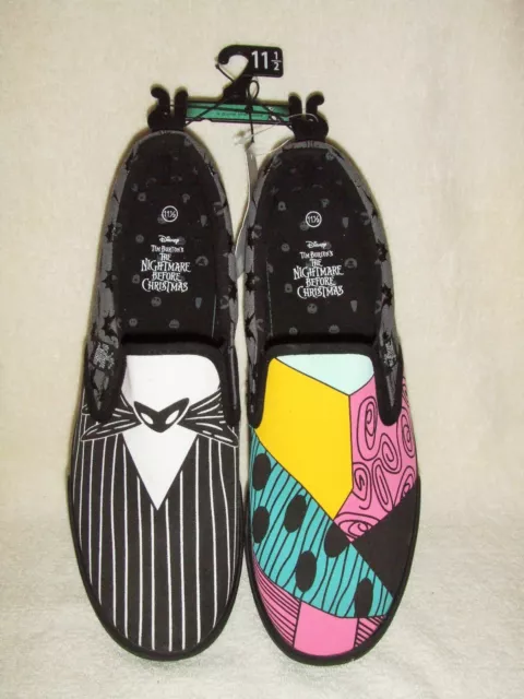 Tim Burtons Nightmare Before Christmas Jack And Sally Slip On Shoes Mens 11.5