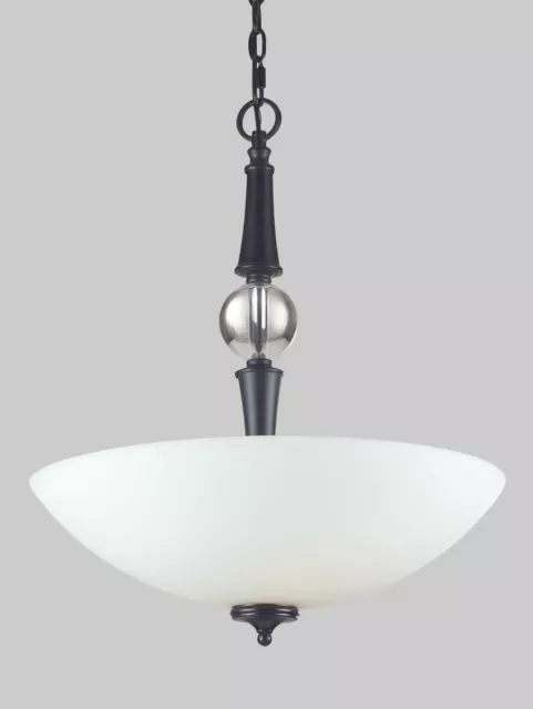 Z-Lite Harmony Matte Black And Matte Opal Glass Pendant/Chandelier $627
