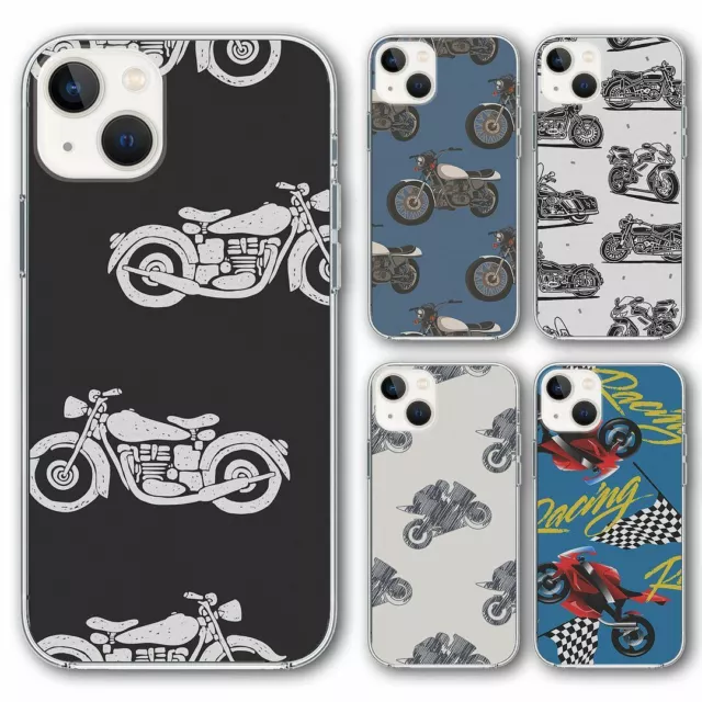 Silicone Phone Case Cover Motorbike Prints iPhone 12 13 Samsung 20 21