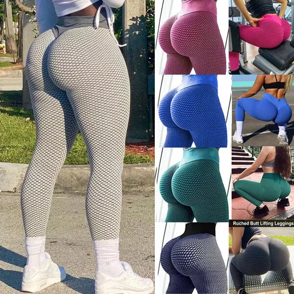 Women TikTok Leggings Anti-Cellulite High Waist Butt Lift Yoga Pants Gym Fitness