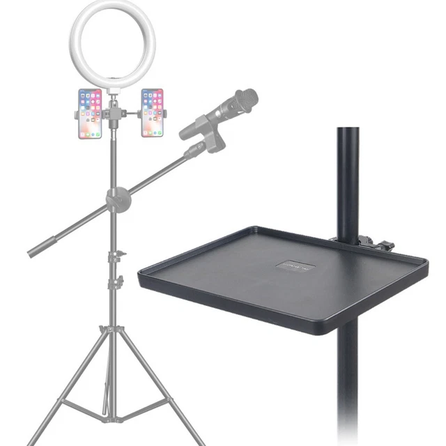 Microphone Tray Universal Equipment Tray Accessories Tripod Black Clamp