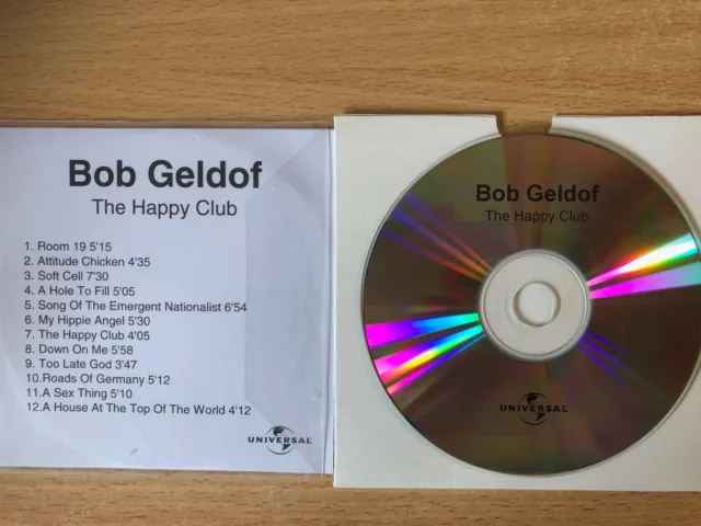 BOB GELDOF-"The Happy Club."-Rare Promo Only CD-r Acetate 1992-Boomtown Rats-NEW