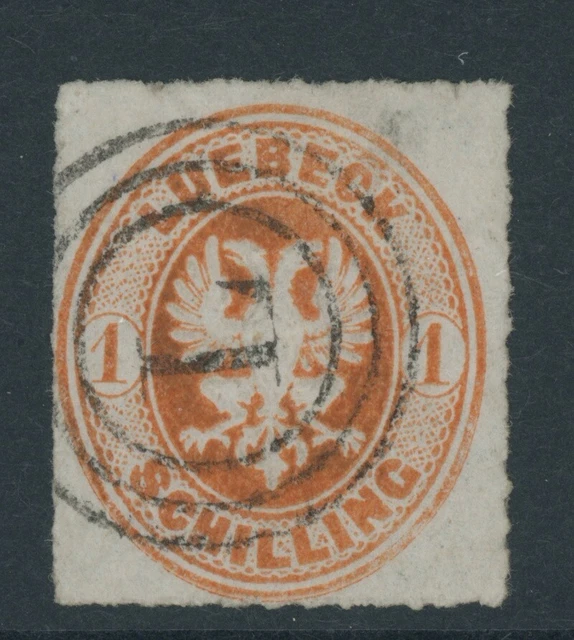 Lübeck Mi. Nr. 9 A gestempelt 3-Ring „L“ LUXUS geprüft Bühler 250 Euro