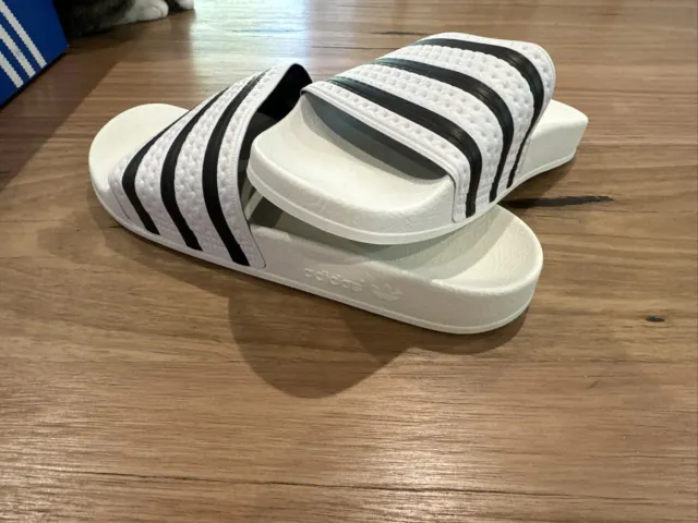 Adidas Adilette Aqua Slides Sandals - Unisex - White/Black/White