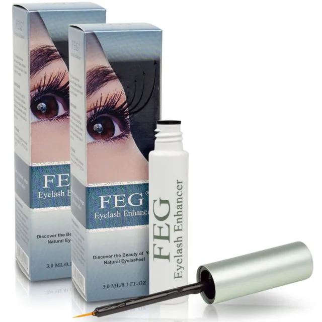 FEG Eyelash Enhancer - Grow Longer, Thicker, and Darker Lashes - 2 Pack
