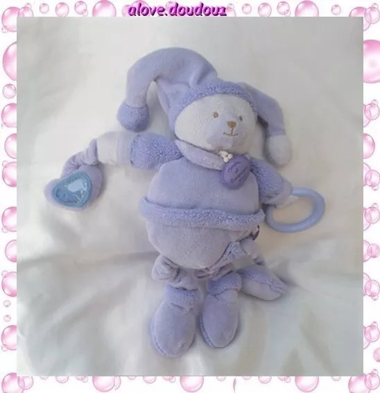 Doudou Peluche Doudou et Compagnie Ours Pantin d'activité Macaron Lavande