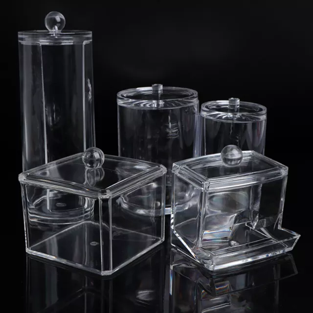 Acrylic Cotton Swab Makeup Organizer Storage Box Portable Container Make UpY-wf