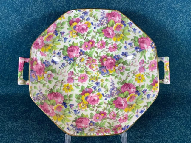 Royal Winton Summertime Chintz Floral Handled Octagonal Bowl