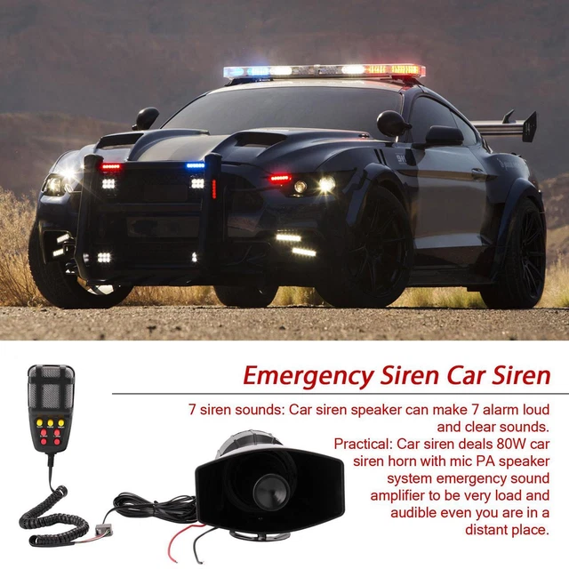 Sirena Allarme Auto VEVOR 200W 12V – 7 Toni (Polizia, Pompieri, Ambulanza), Microfono PA E Controllo Incluso – Perfetta Per Veicoli Di Emergenza E Uso Offroad