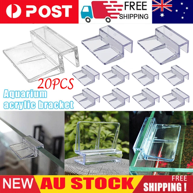 20pcs 6mm Aquarium Lid Holder Acrylic Clamps Fish Tank Glass Cover Bracket Clips