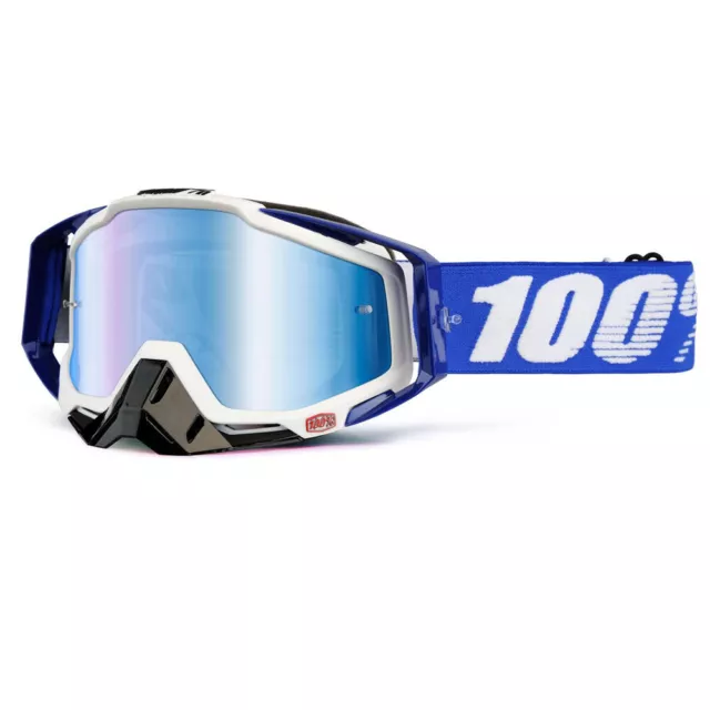 100% Racecraft Goggles Cobalt Blue / Blue Mirror Lens Off Road Moto MTB ATV Quad 3