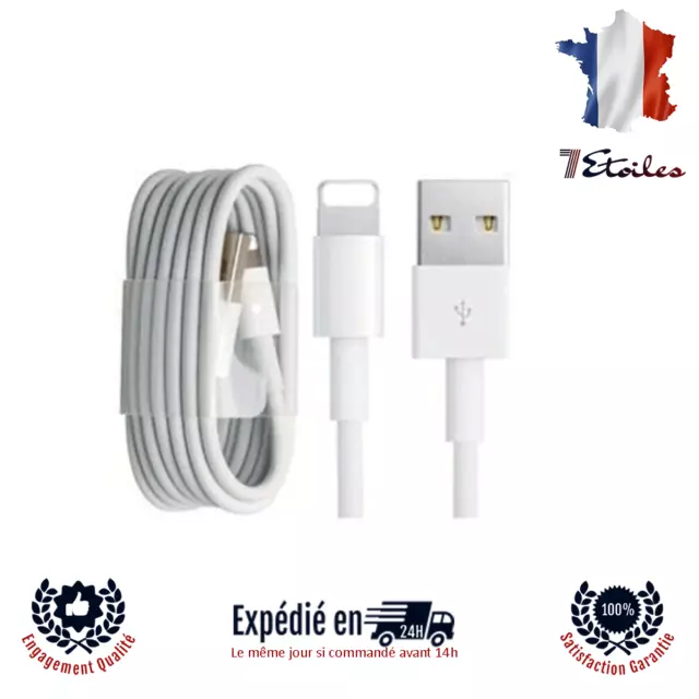 Lot De Câble Chargeur Pour iPhone Cordon USB Data Sync 1M Blanc 2