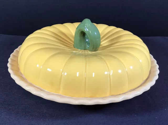 Pumpkin Pie Plate With Lid or cover And Recipe 1990 glass LTD Commodities