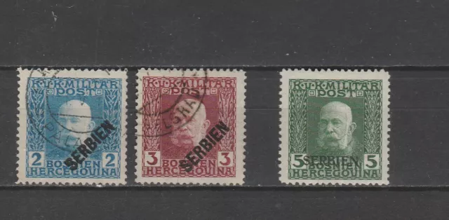 Autriche Hongrie occupation en Serbie lot de timbres 1 neuf * et 2 oblitérés