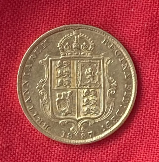 Victoria Gold Half-Sovereign, Jubilee Head Shield Back Type, 1887