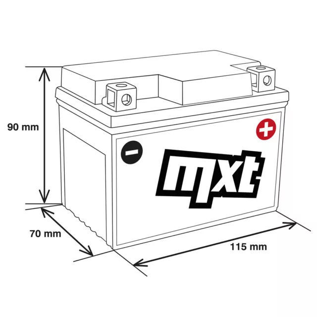 Moto scooter batterie 12V 5Ah GEL MXT SLA4L-BS similaire à YB4L-B CB4L-B 50411 3