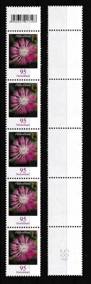 3470 Bund 2019 " Flockenblume " mit EAN-Code  5er Streifen **