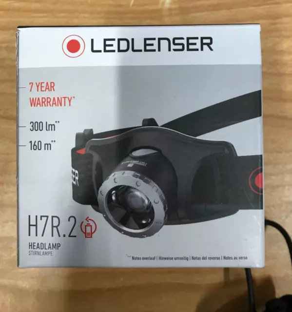 Ledlenser H7R.2 - Rechargeable LED Head Torch, Super Bright 300 Lumens Headlamp,