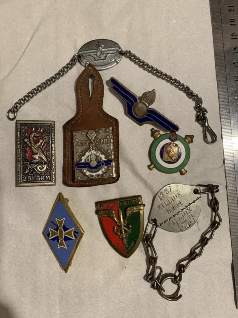 Lot Ancien Pucelles Insignes Militaires Militaria Drago