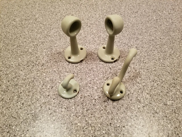 Vintage Vitrolite Jadeite Green Bathroom Hardware Brackets & Hooks