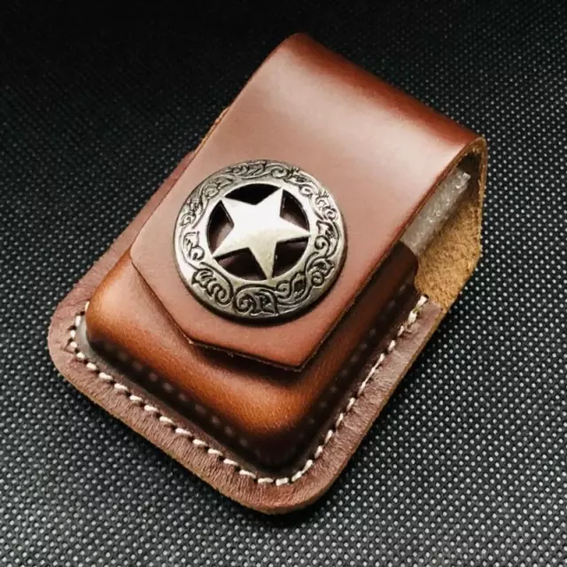 Genuine Leather Lighter Case Bag Cover Holder Windproof Lighter Box Case for Zip