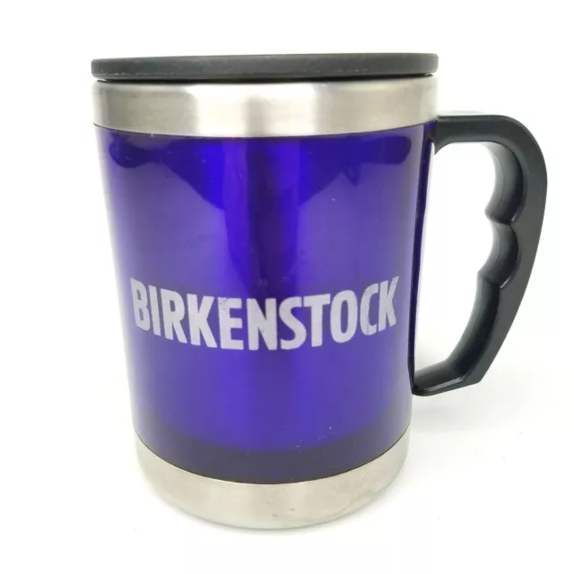 Birkenstock Logo Travel Mug Cup Indigo Stainless w/ Lid 11 oz.