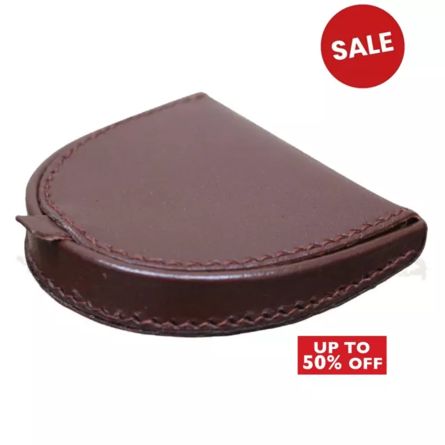 Men's Ladies Real Leather Coin Tray Change Money Holder Large Purse Wallet Pouch