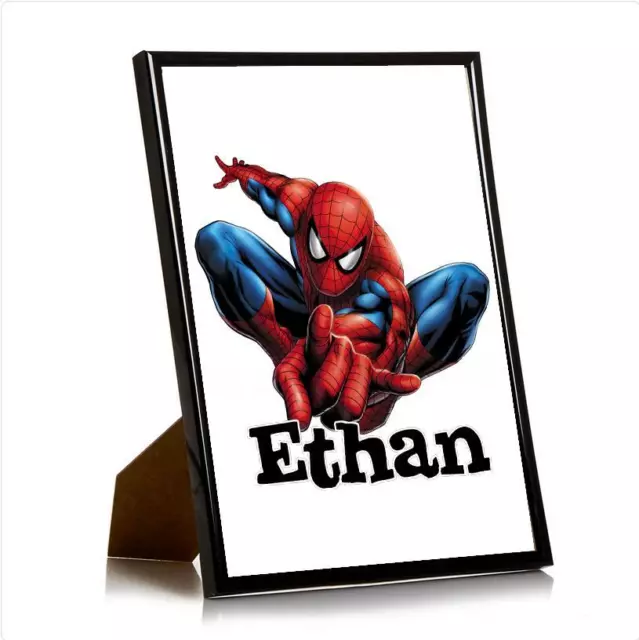 Personalised Marvel Spiderman Name Print Children's Room Wall Art Poster Gift