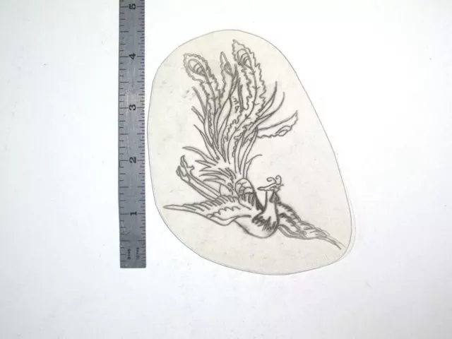 Plantilla de acetato flash de tatuaje década de 1960 pavo real/faisán adornado volador BR3