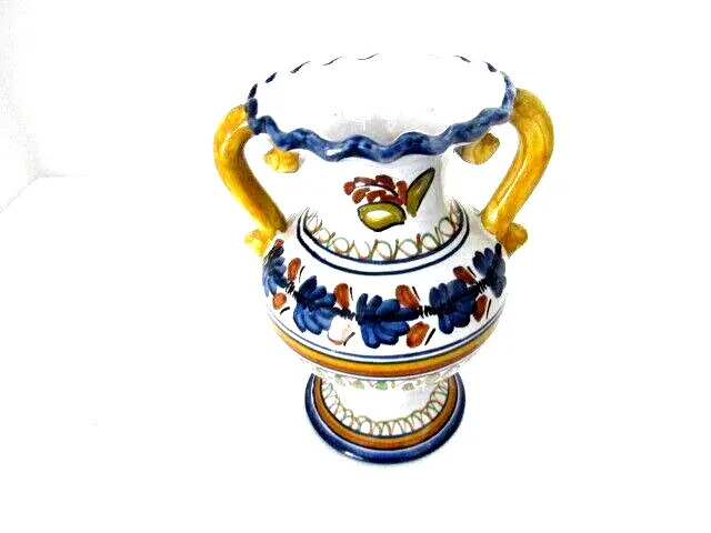 Vintage Spain Talavera Ceramic Pottery Hand Painted 6" Vase “Talavera”