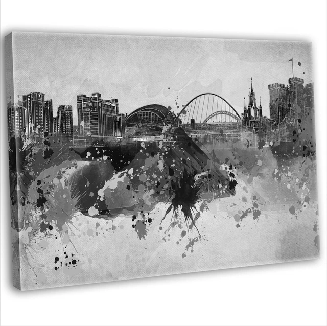 NEWCASTLE UPON TYNE Skyline Abstract Canvas Print Framed Wall Art