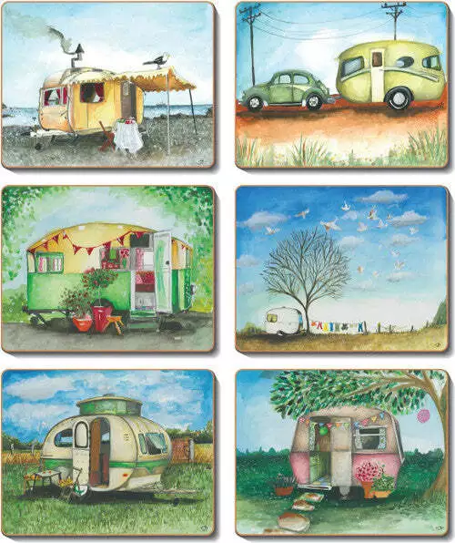 Cinnamon | Vintage Caravan Coasters Set of 6