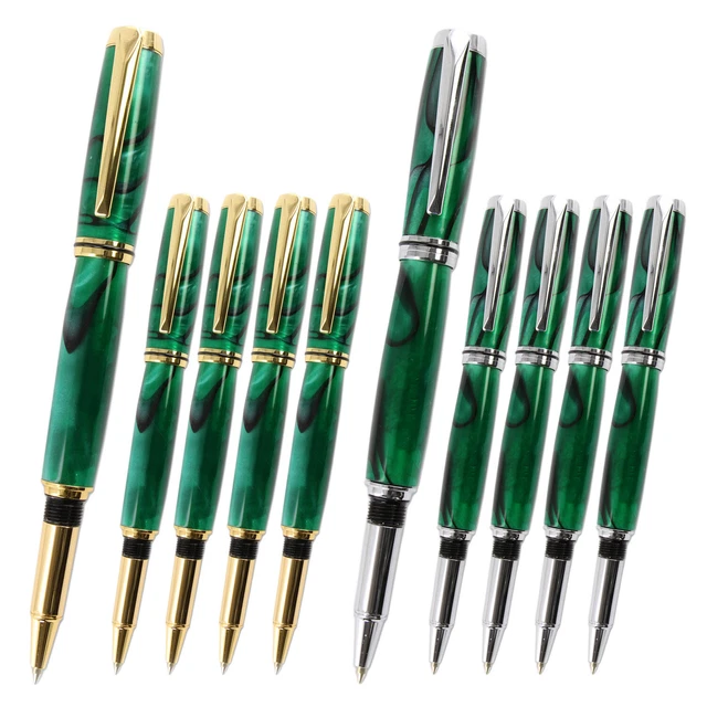 Kit de bolígrafo Jr Gentleman mejorado, paquete de 10 variedades doradas y plateadas, torneado en madera heredado