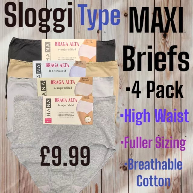 SLOGGI DOUBLE COMFORT MAXI FULL BRIEFS KNICKERS 2 PACK HIGH WAISTED Sz 10 -  18 £14.44 - PicClick UK