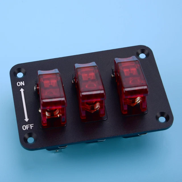 CAR MARINE BOAT 3 Gang LED On Off Toggle Rocker Switch Panel Circuit ...