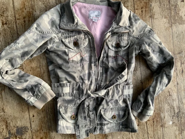 GIRLS COAT NEXT Age 9 to 10 years Lightweight Camouflage Green Pink Canvas Light