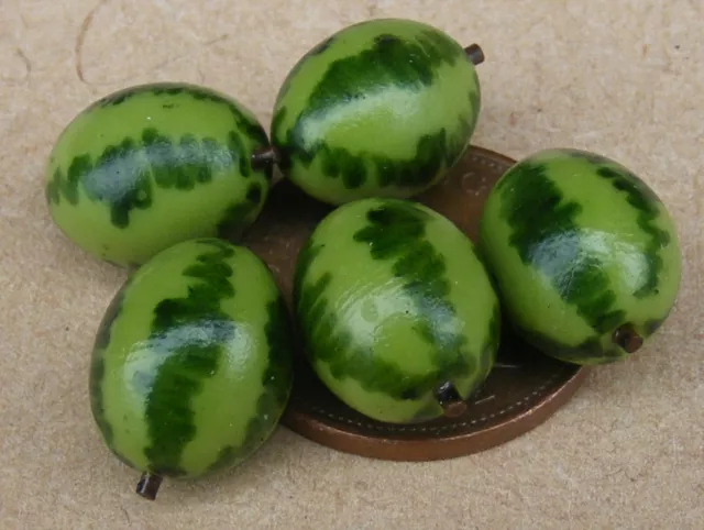 1:12 Maßstab 3 Klein Wasser Melonen Tumdee Puppenhaus Miniatur Obst Küche Laden