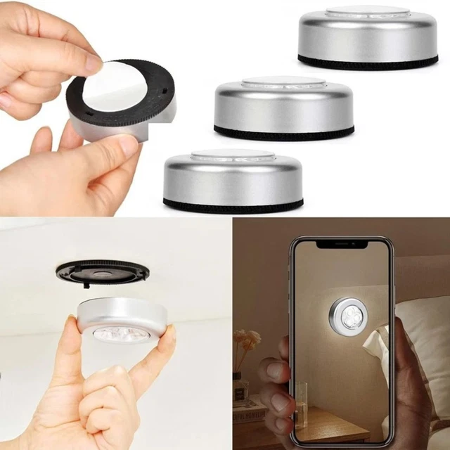Various Led Lights STICK N CLICK Led Self Adhesive Light Battery Operated Push On Off ...