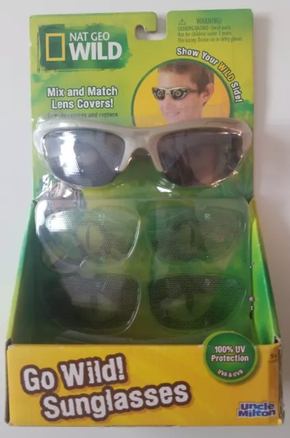 Nat Geo Wild Sunglasses Ages 5+ Girls Boys UV PROTECTION 3 LENS NEW IN BOX