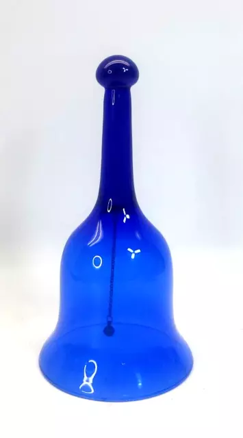 Cobalt Blue Glass Dinner Bell 7-1/2" Tall 2